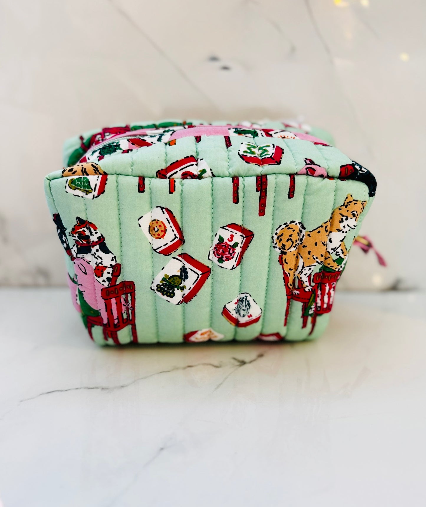 Mint Green Mahjong Cosmetic Case