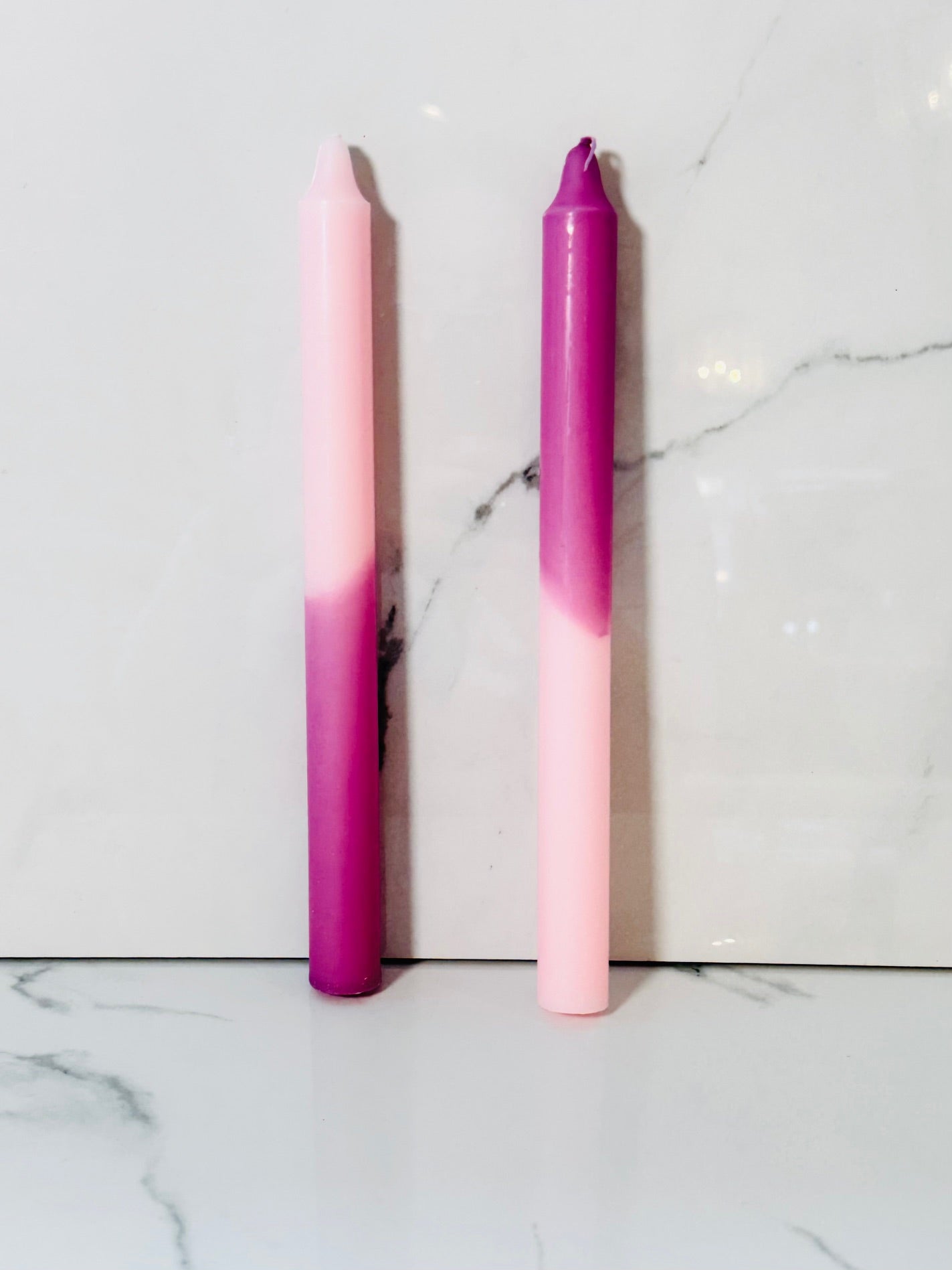 Pink & Lilac Ombre Taper Candle - 10"