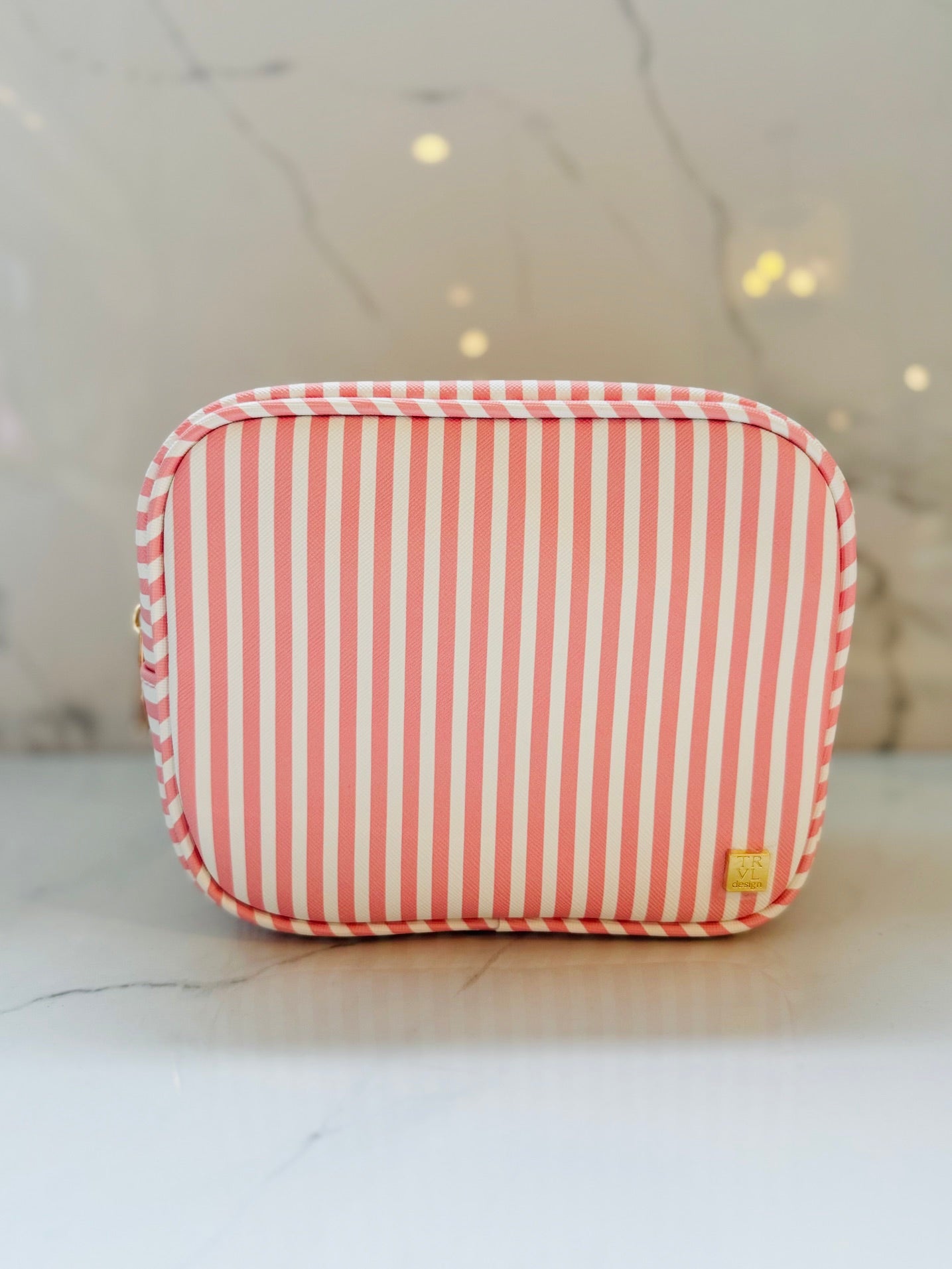 Glow Stripe Zip Bag - Rose