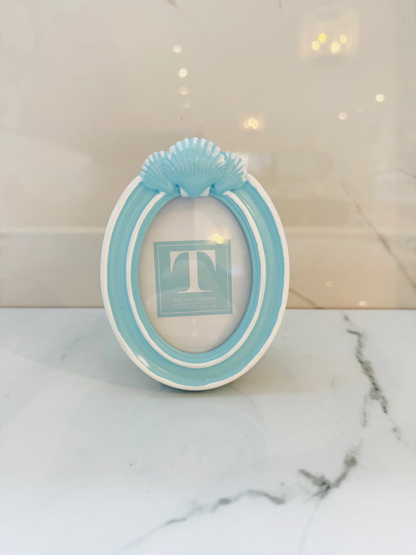 Small Oval Blue Shell Frame