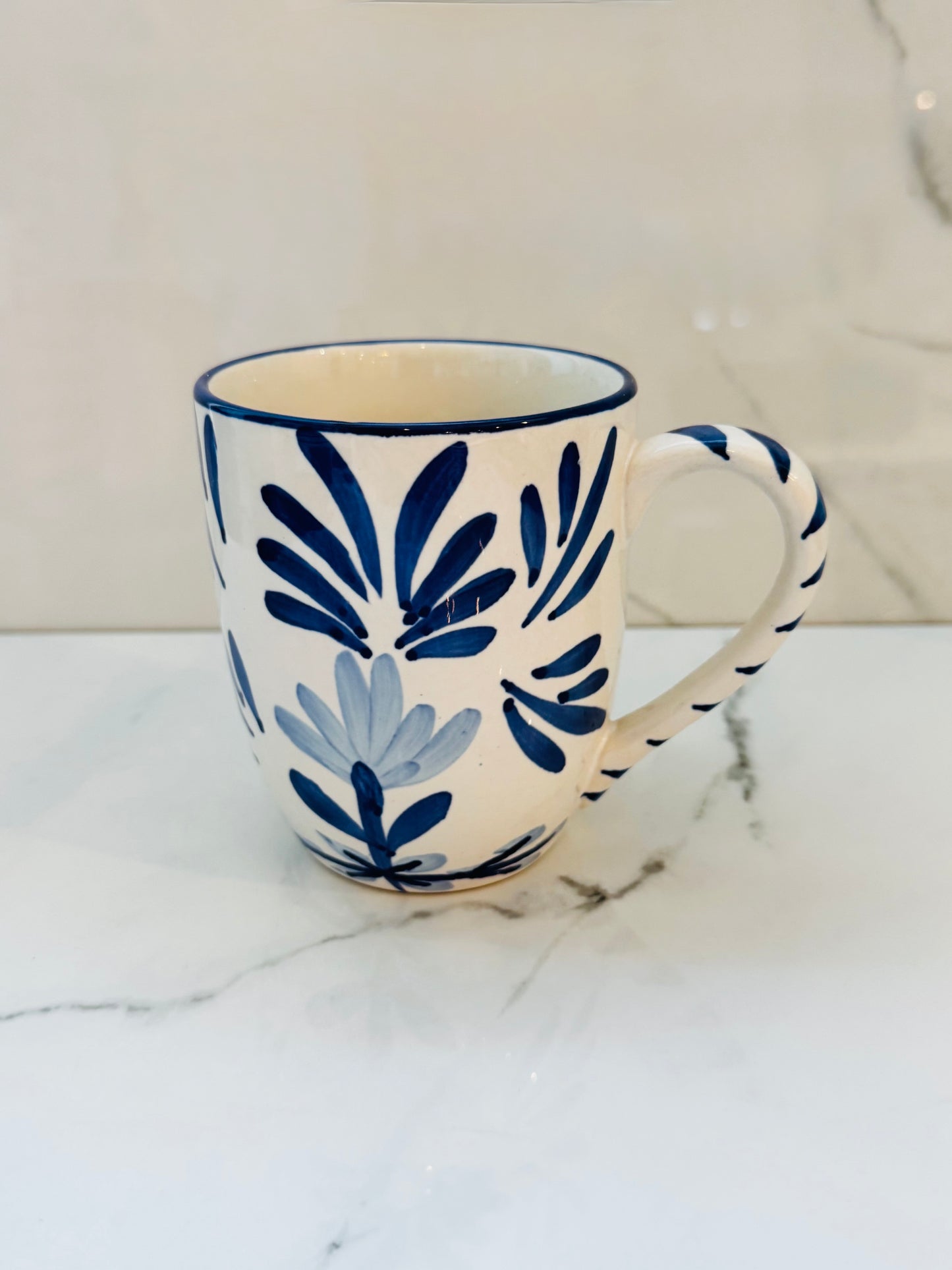Blue and White Flourish Mug