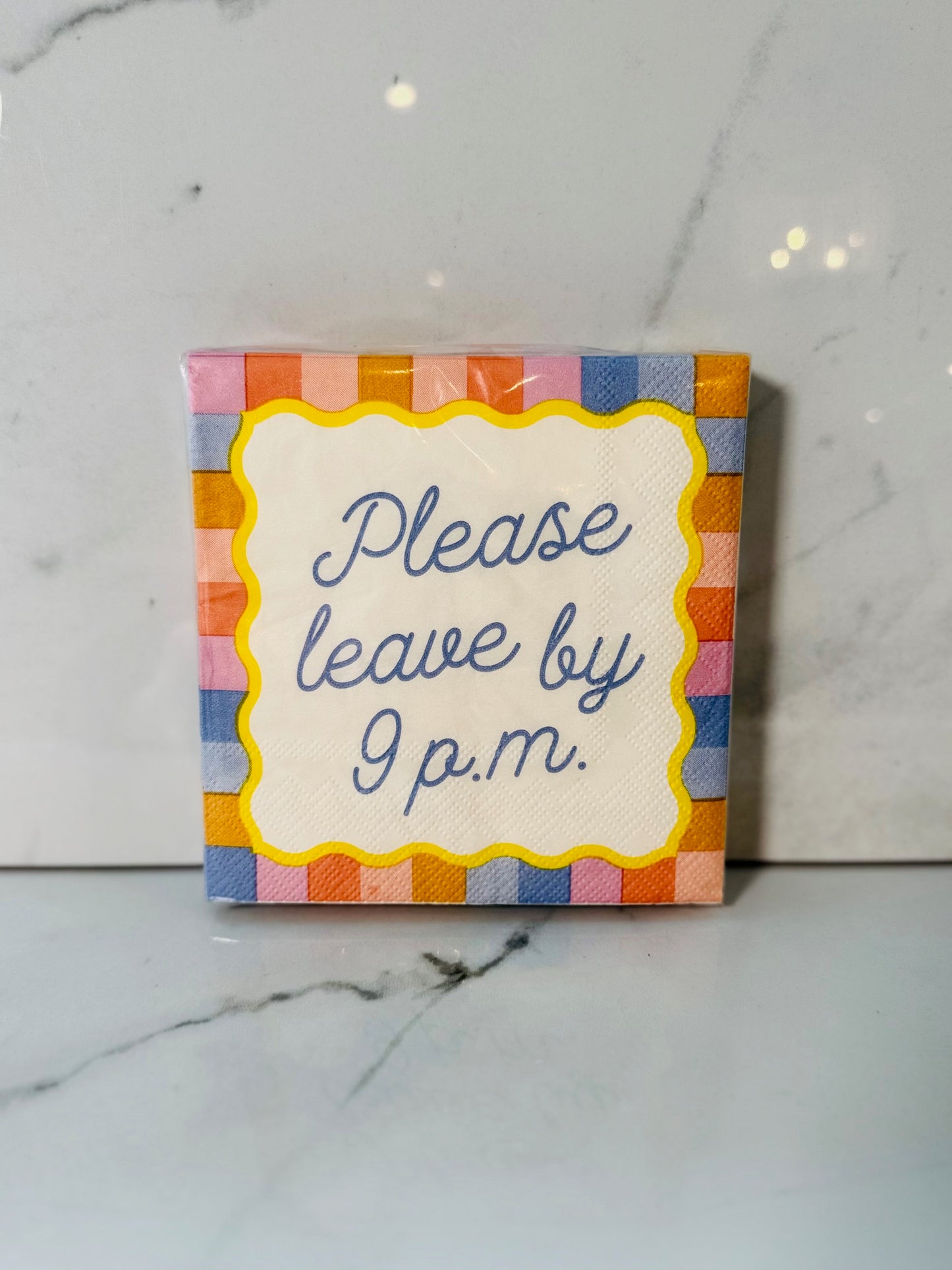 Please Leave By 9 PM Cocktail Napkins