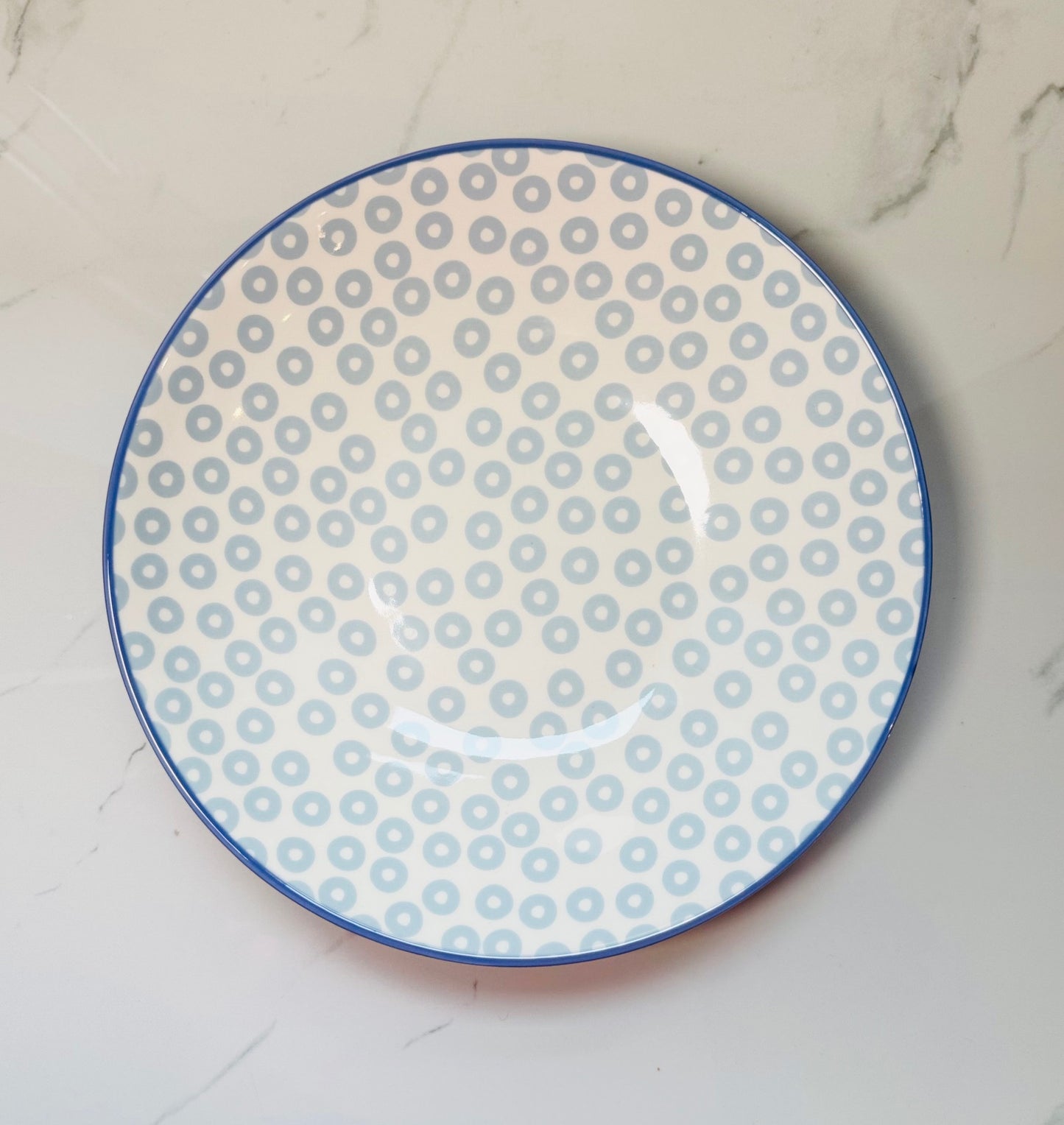 Blue Circle Serving Bowl