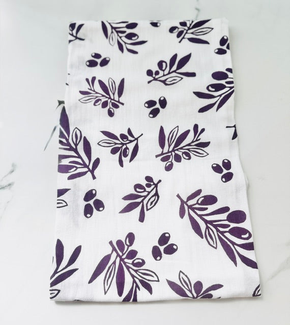 Flour Sack Dish Towel - Olives