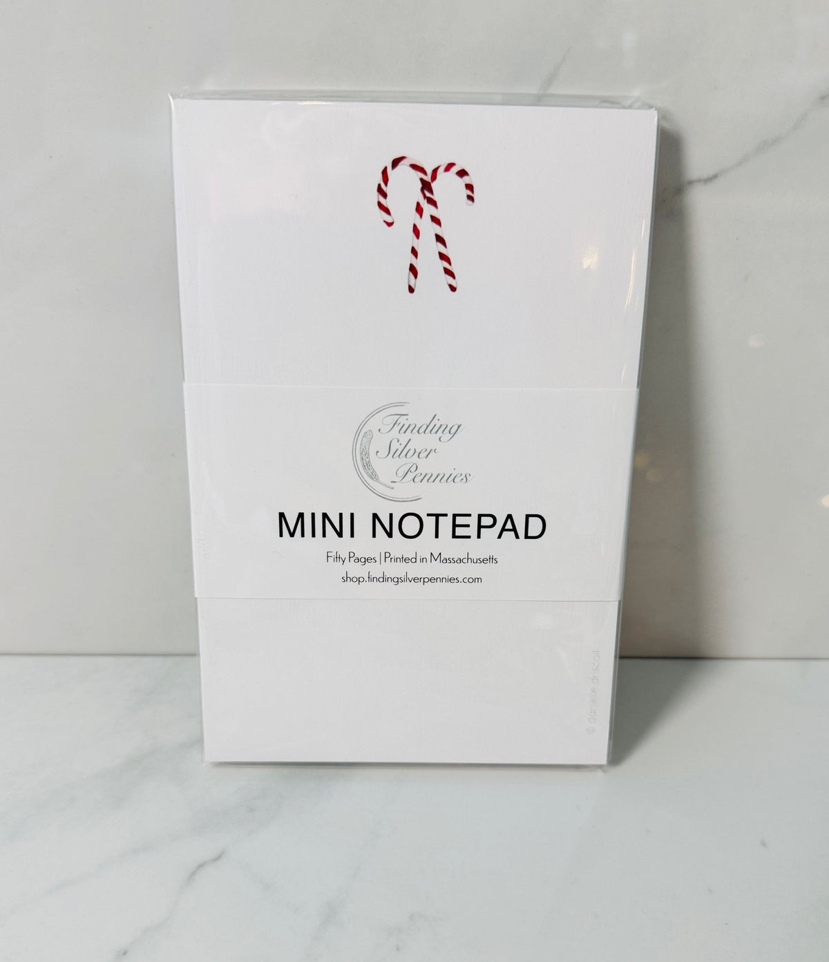 Candy Cane Watercolor Mini Notepad