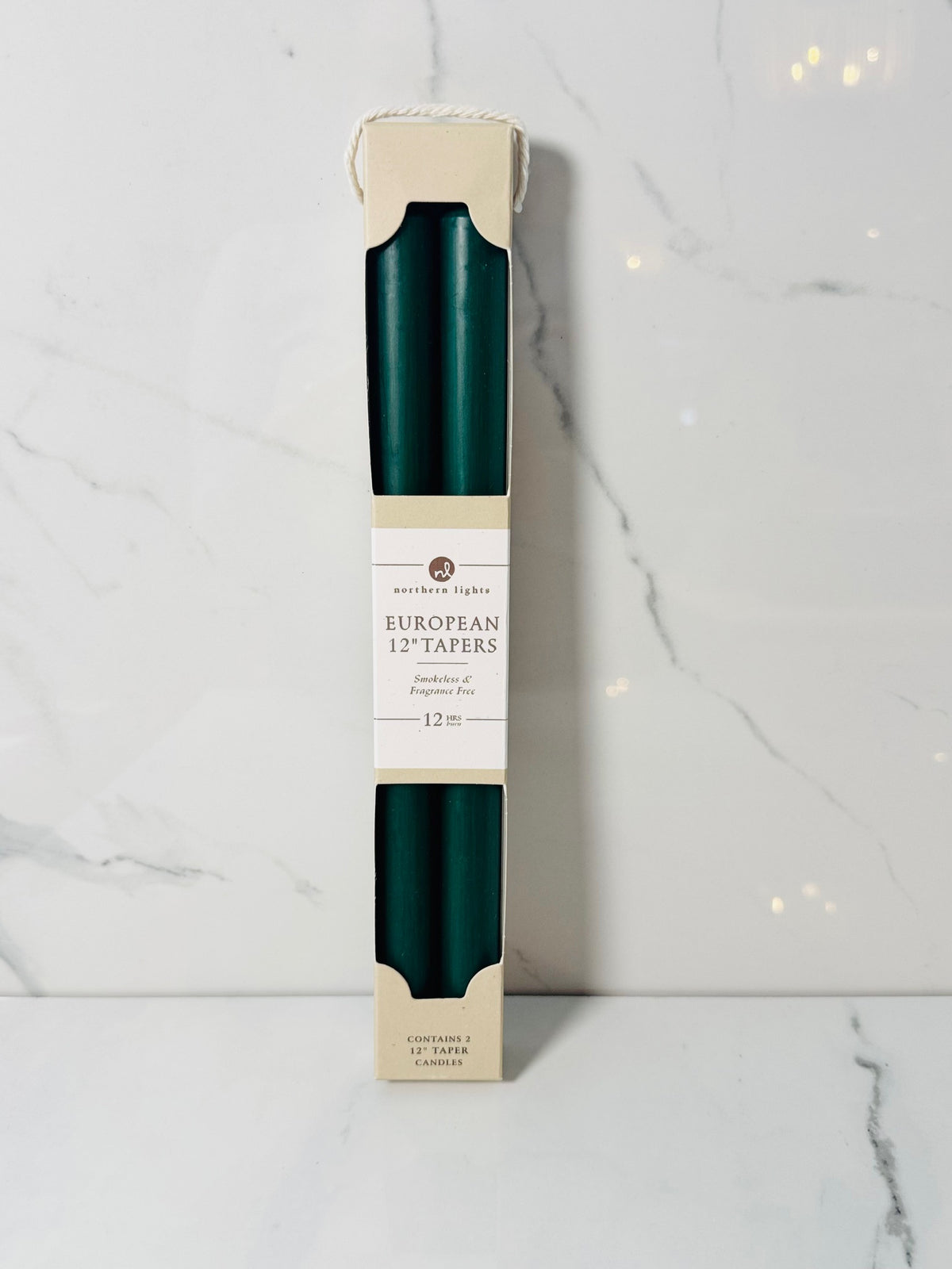 Hunter Green 12" Taper Candle - Set of 2