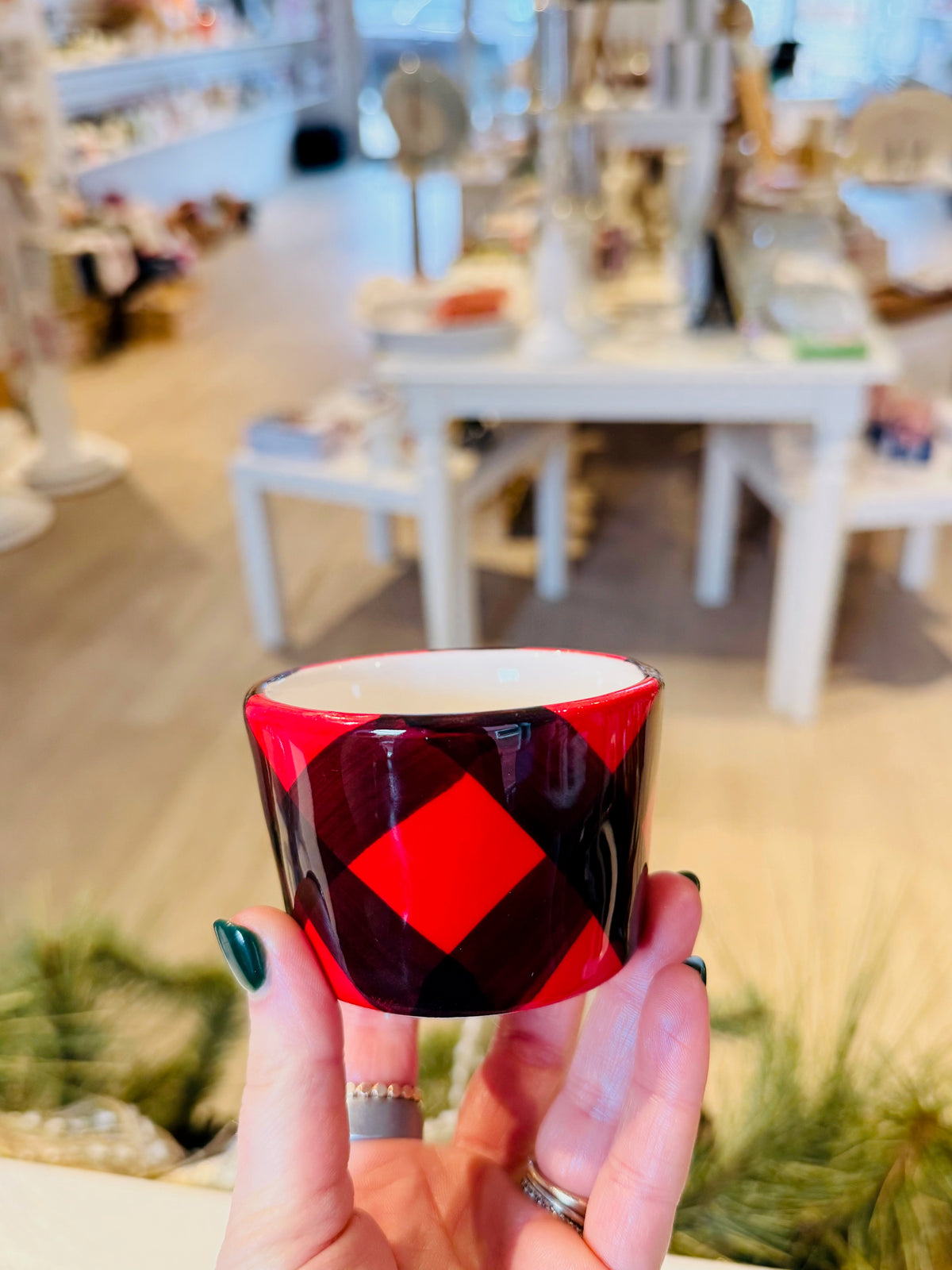 Red Plaid Ramekin