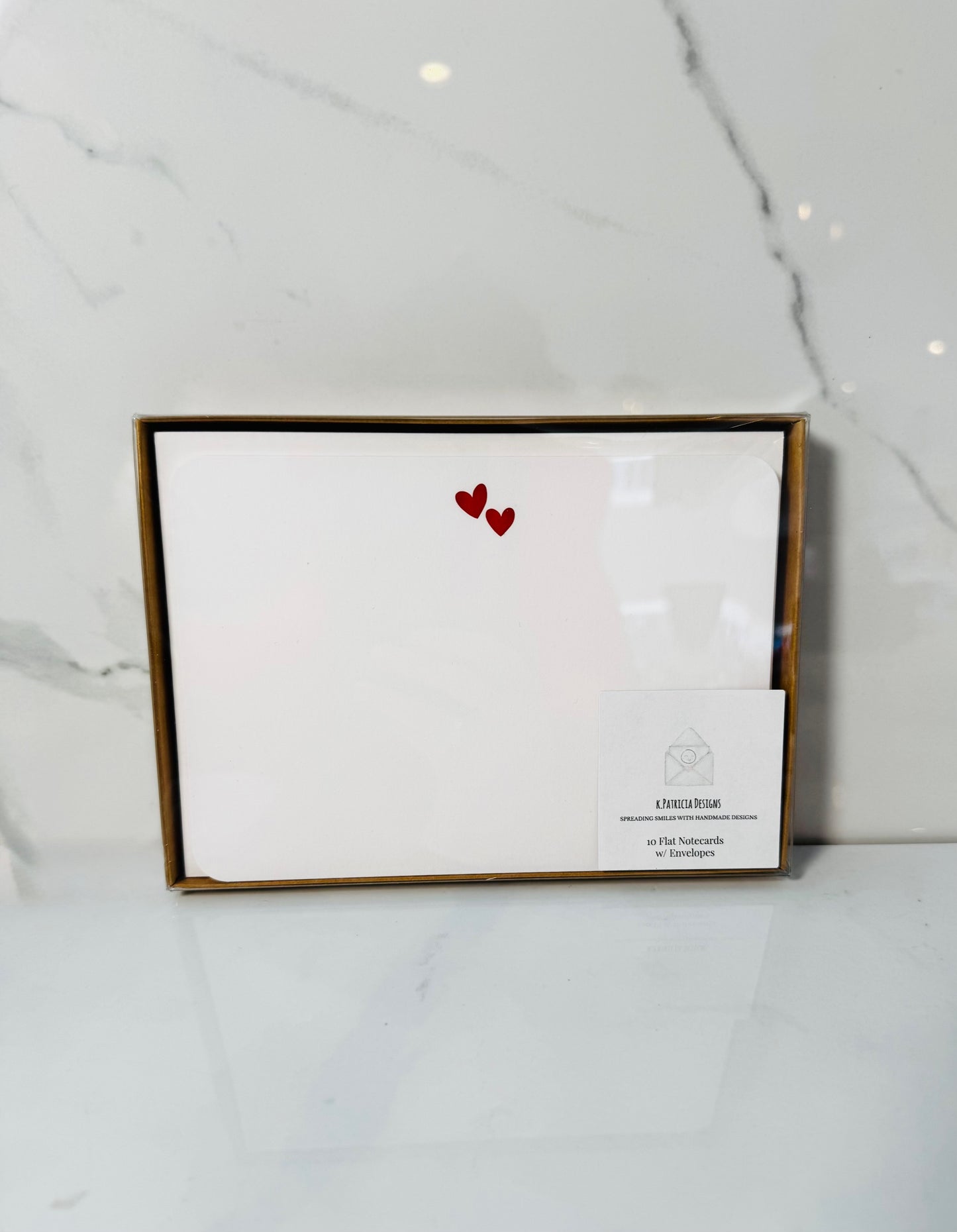 Red Hearts Flat Notecards