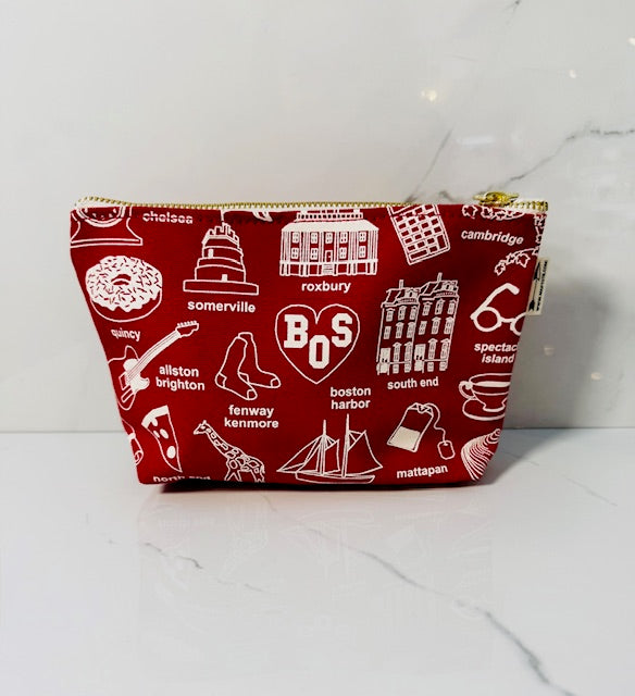 Boston Zipped Pouch - Red