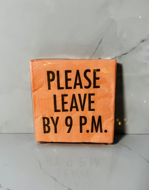 By 9pm Cocktail Napkin