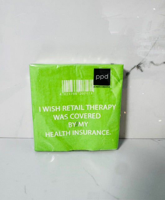 Retail Therapy Cocktail Napkin