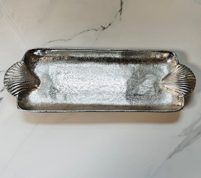 Shell Handle Silver Tray