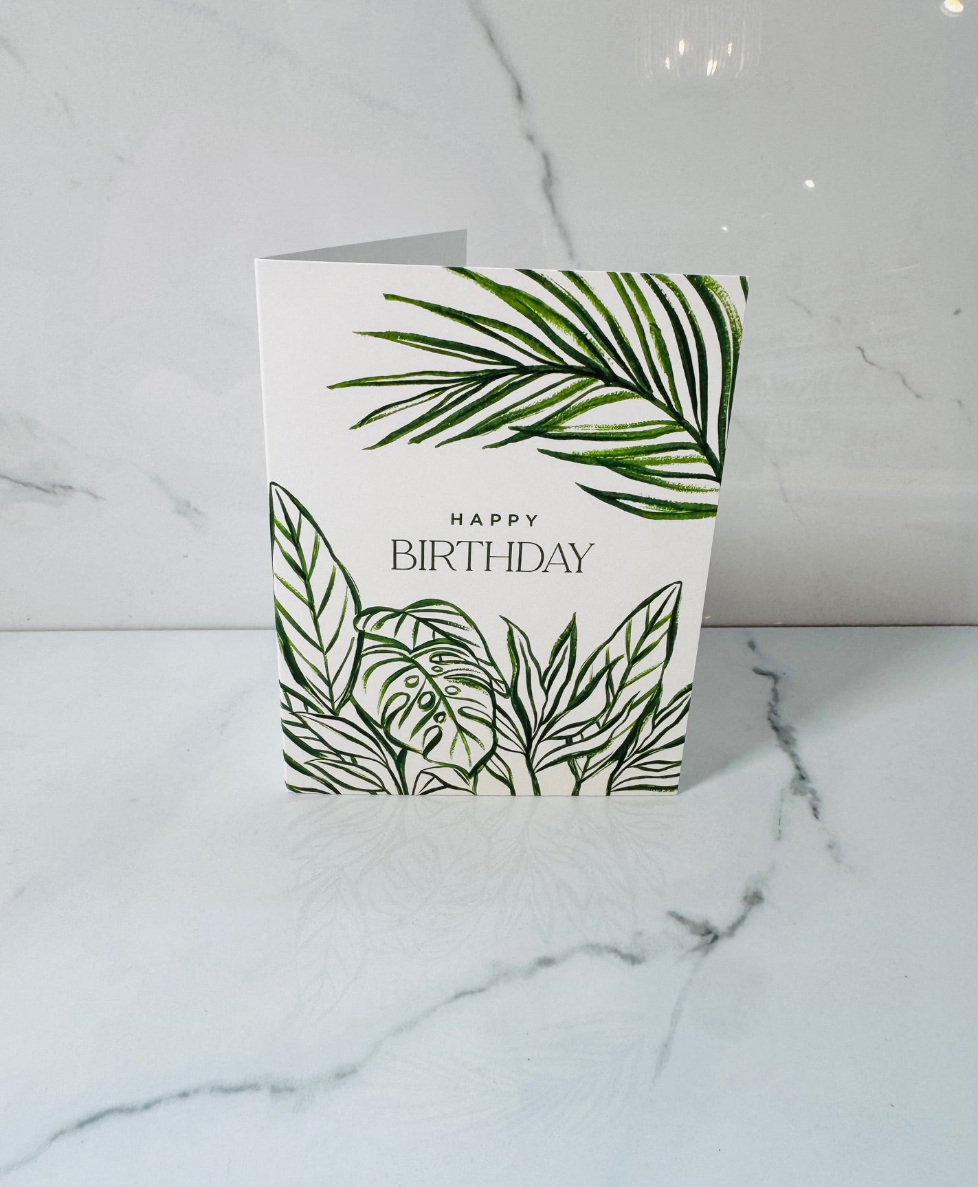 Tropical Brush Happy Birthday Card