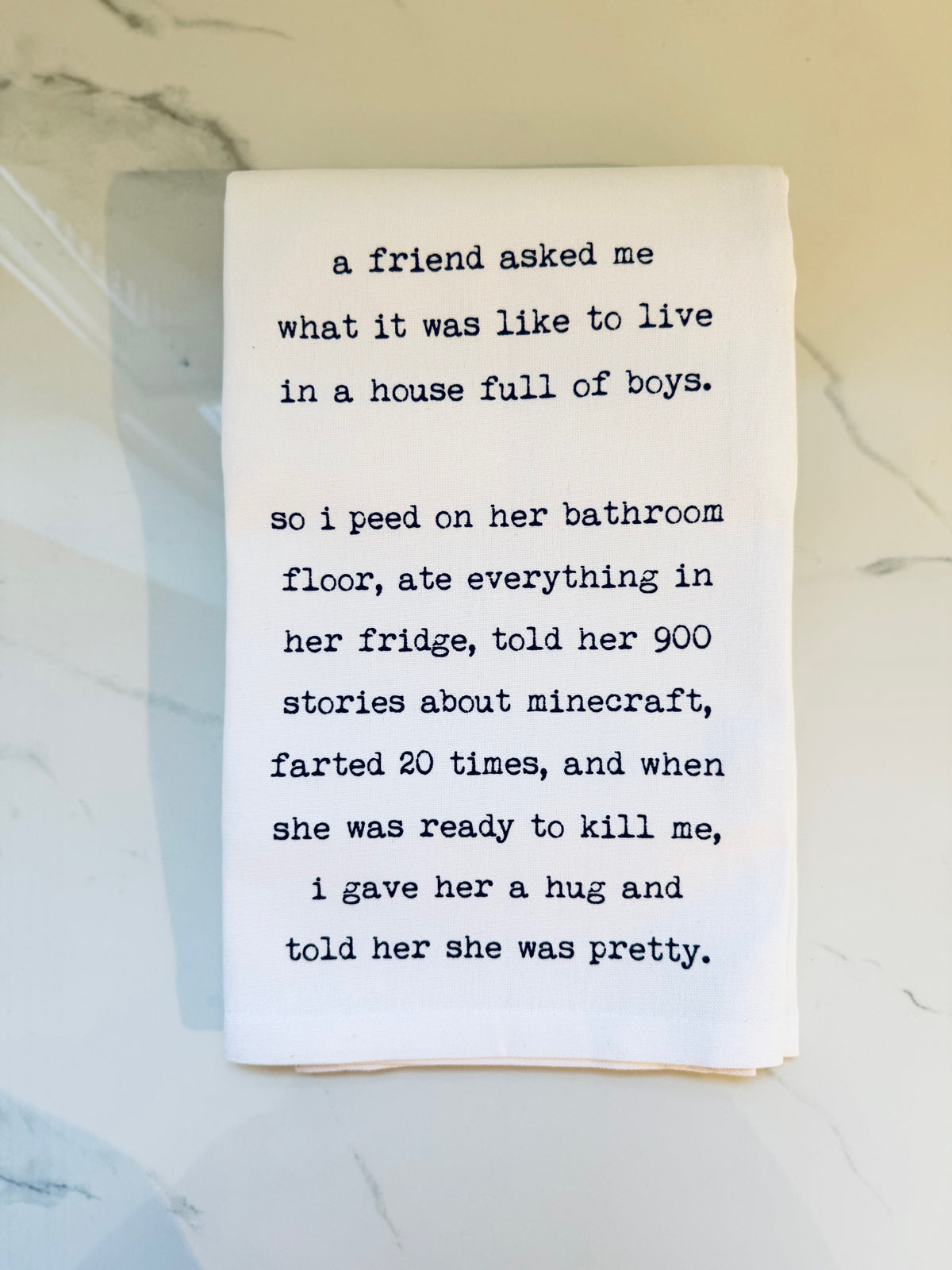 House Full Of Boys Tea Towel