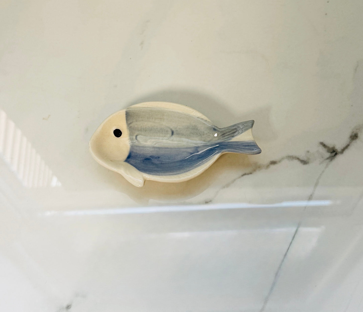 Blue and White Fish Tidbit Dish