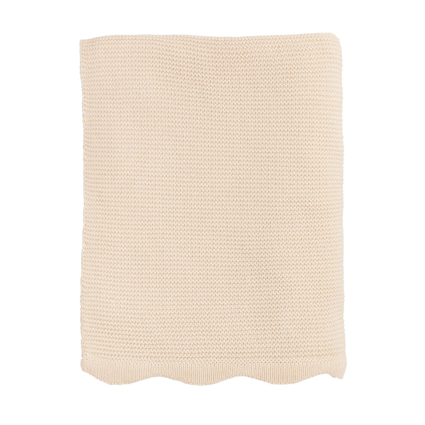 Cream Scalloped Blanket Throw