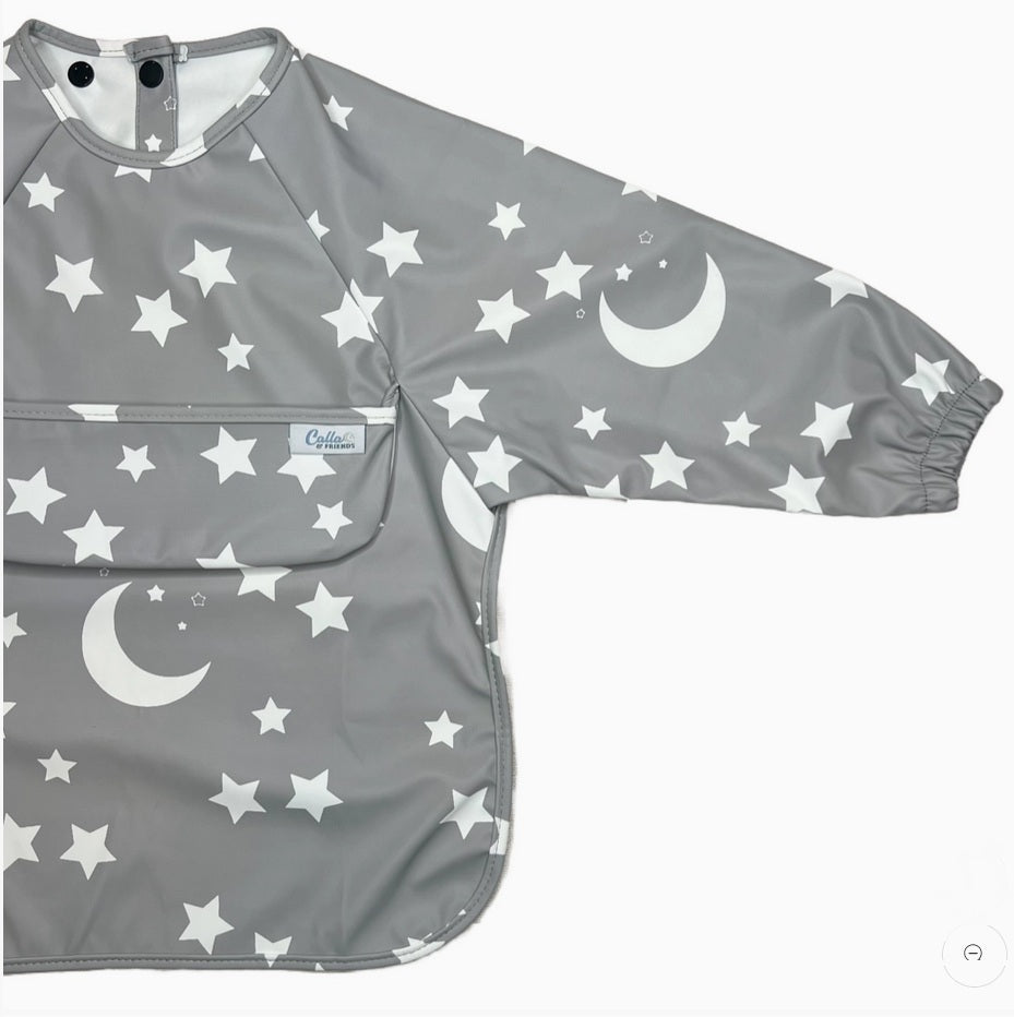 Gray Starry Night Long Sleeved Bib