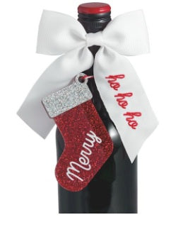 Ho Ho Ho Wine Tag and Bow