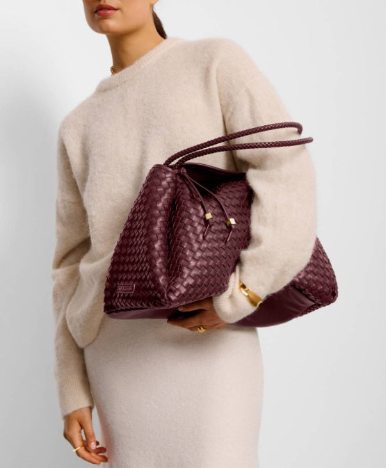 Nova Hand Woven Large Shoulder Bag - Cherry