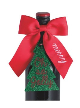 Oh So Jolly Wine Tag and Bow