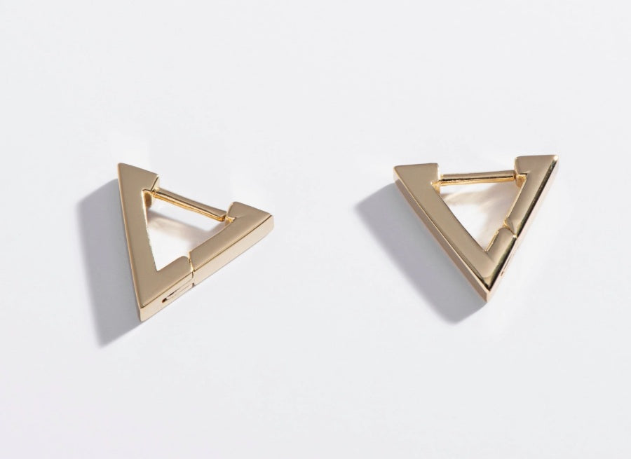 Triangle Huggie Hoop Earrings