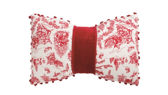 Velvet Toile Bow Pillow