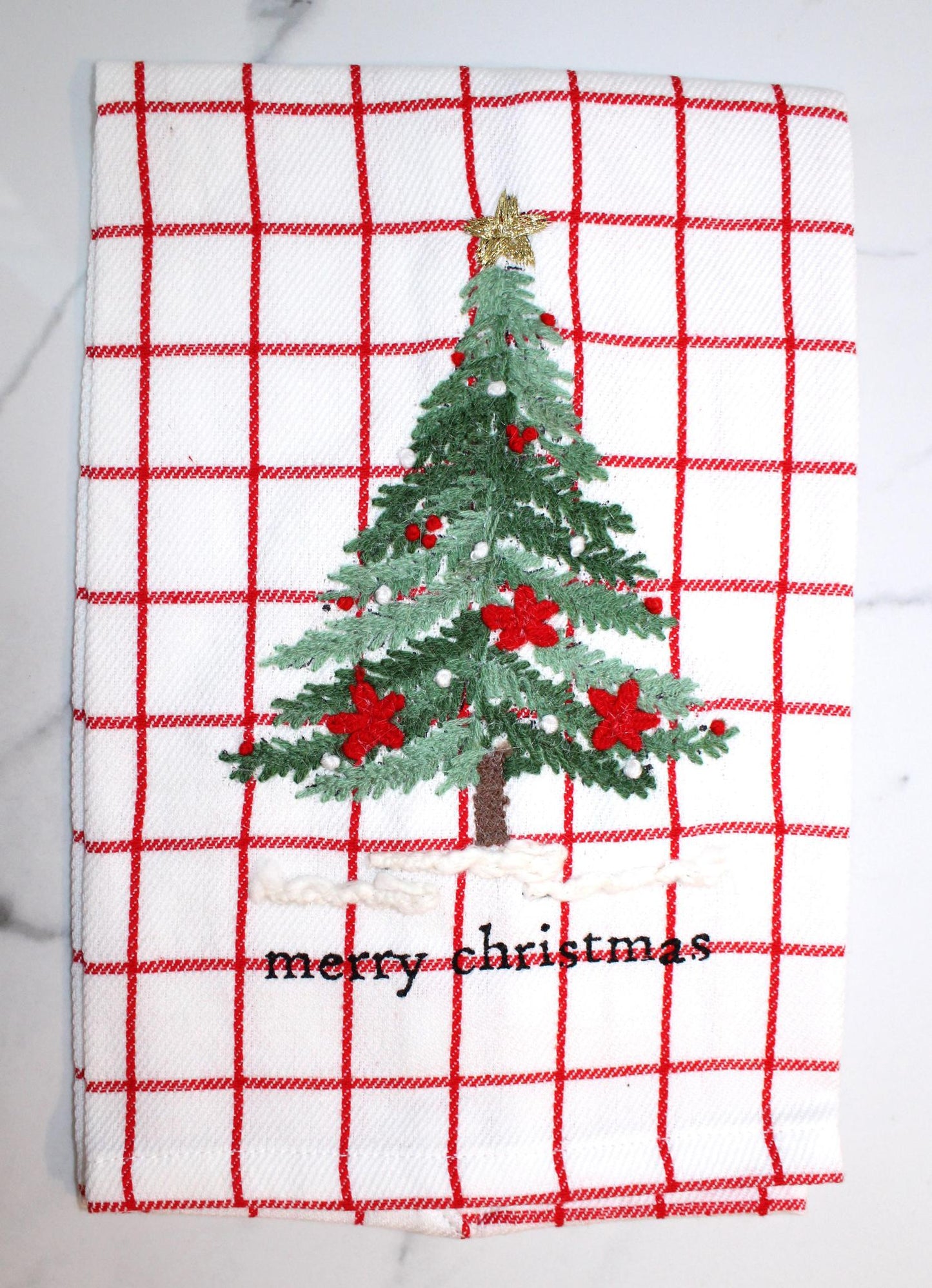 Merry Christmas Embroidered Towel