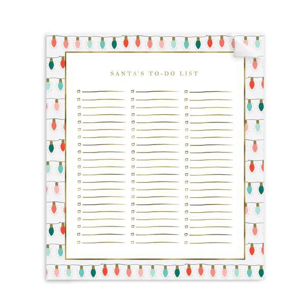 String Lights Santa's To Do List Notepad