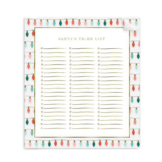 String Lights Santa's To Do List Notepad