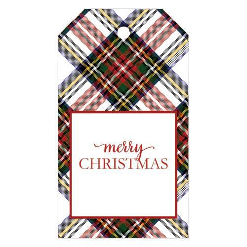 Merry Christmas Stewart Plaid Gift Tag