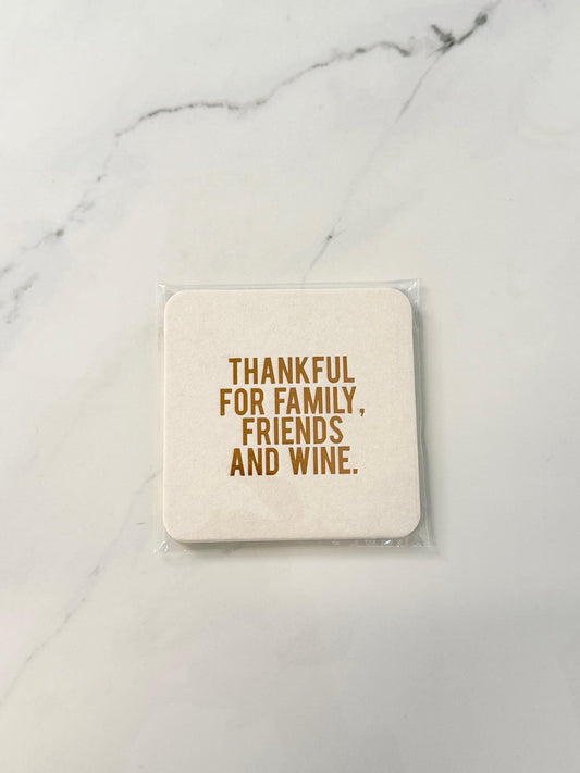 Thankful For Wine Coasters Set of 4