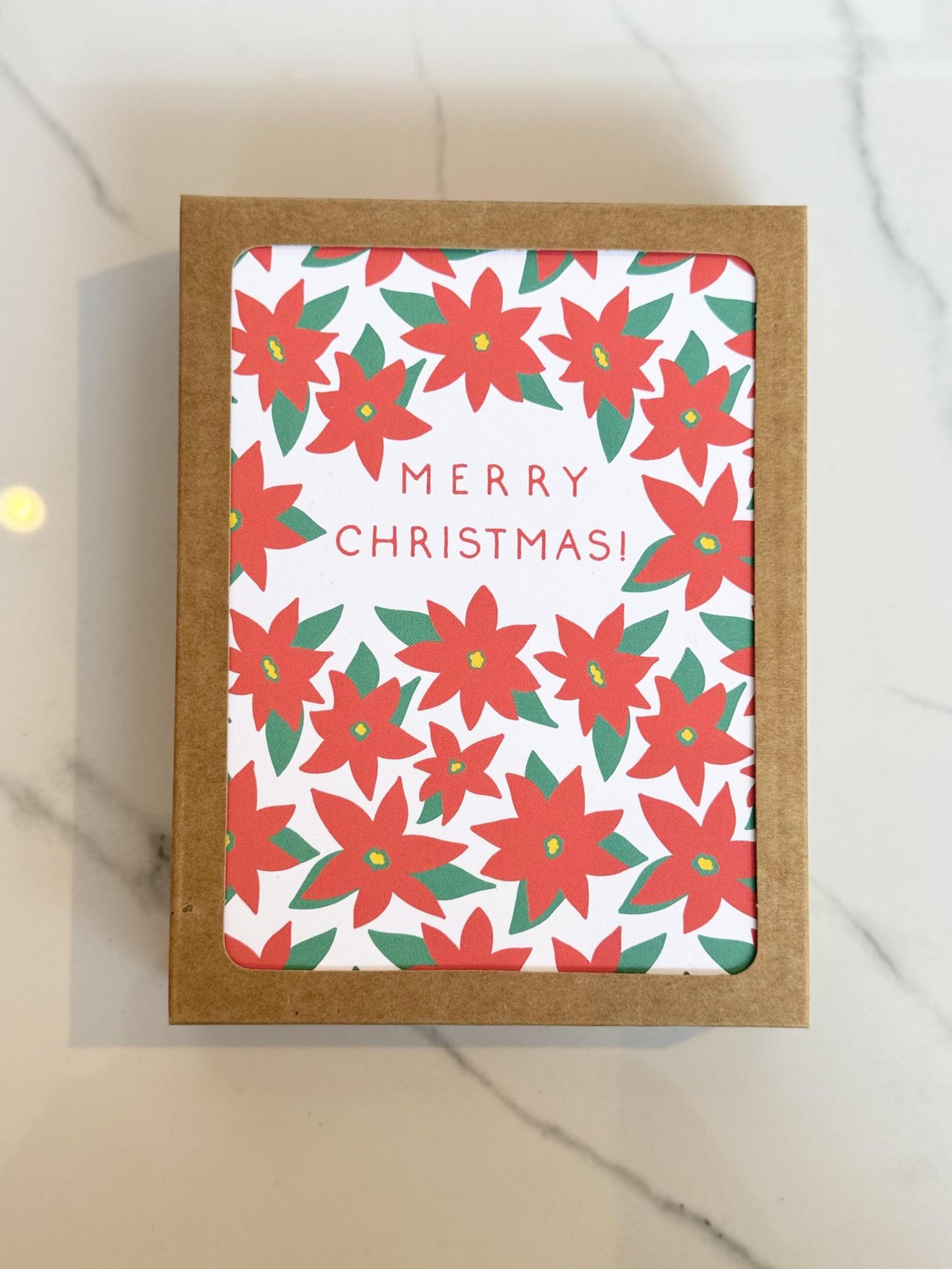 BOXED SET: Poinsettia Merry Christmas Cards