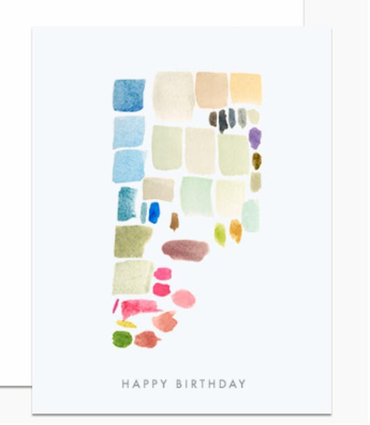 Happy Birthday Paint Strokes Card