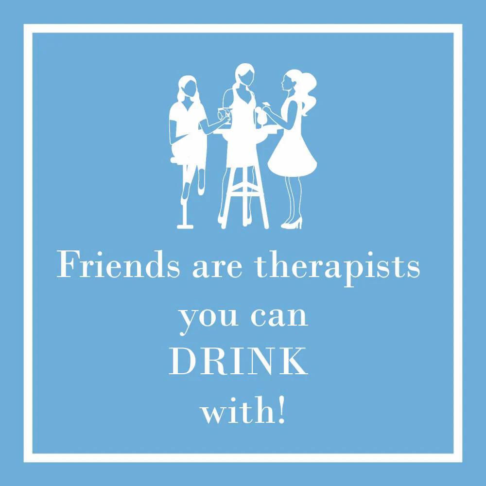 Friends are Therapists Cocktail Napkins