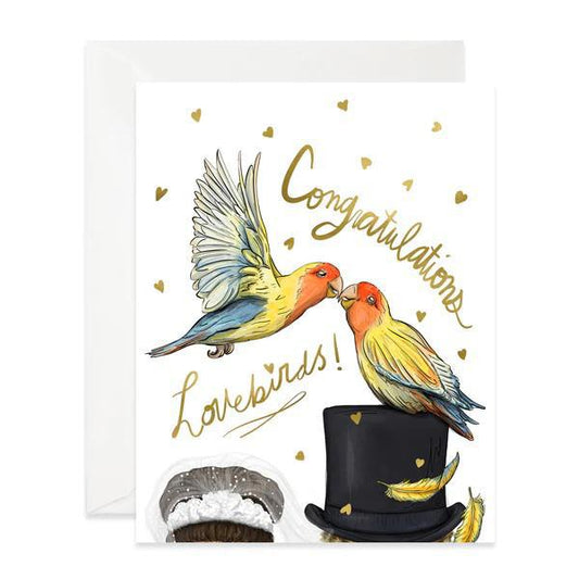 Lovebirds Wedding Card