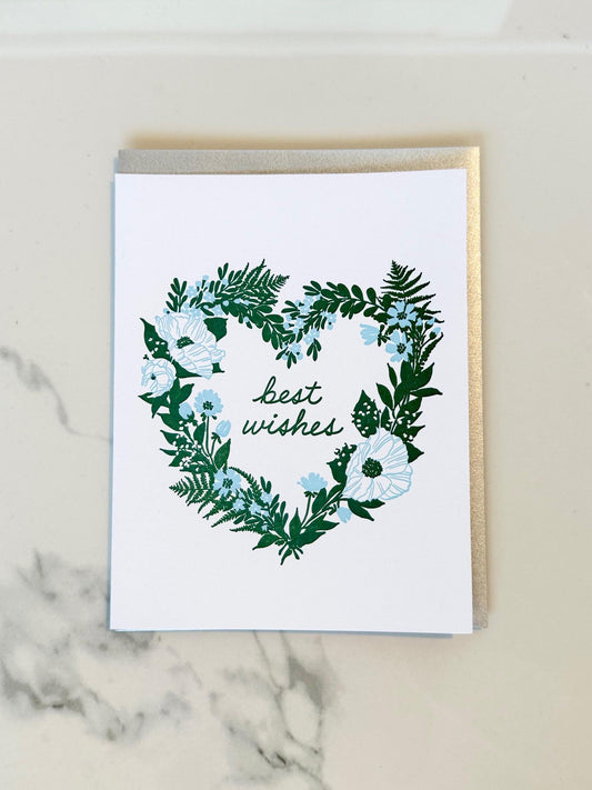 Floral Heart Wreath Card