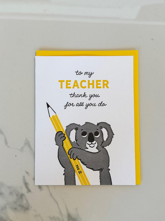 Teacher Thank You Greeting Card