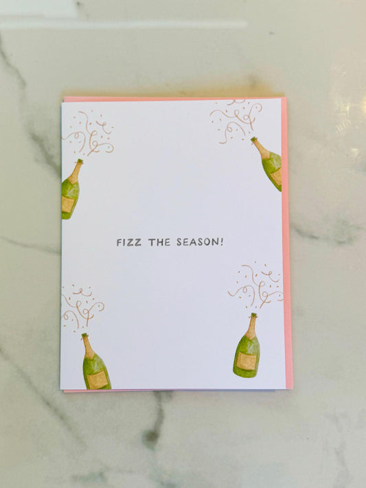 Fizz the Season Champagne Greeting Card