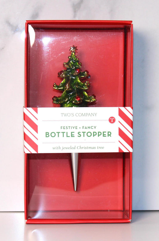 Jeweled Christmas Tree Bottle Stopper