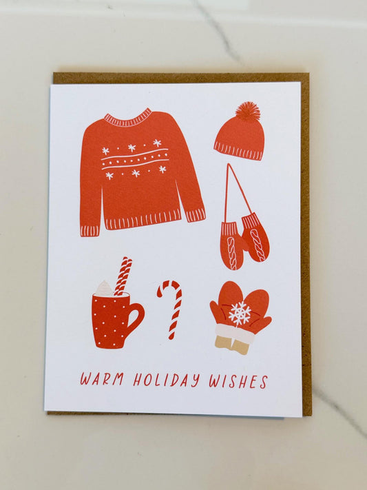 Warm Holiday Wishes Greeting Card