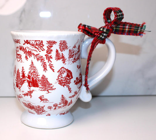 Christmas Toile Sleigh Mug