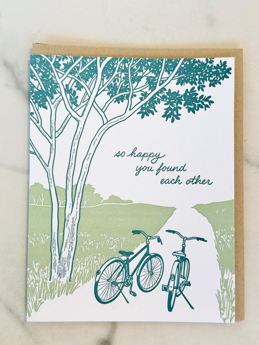 Bike on Path Wedding Card