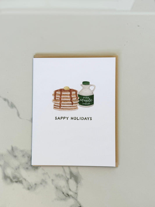 Happy Holidays Maple Syrup Greeting Card