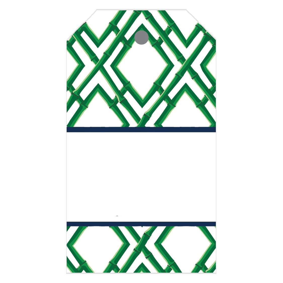 Green Bamboo Trellis Gift Tags