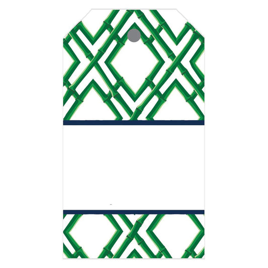 Green Bamboo Trellis Gift Tags