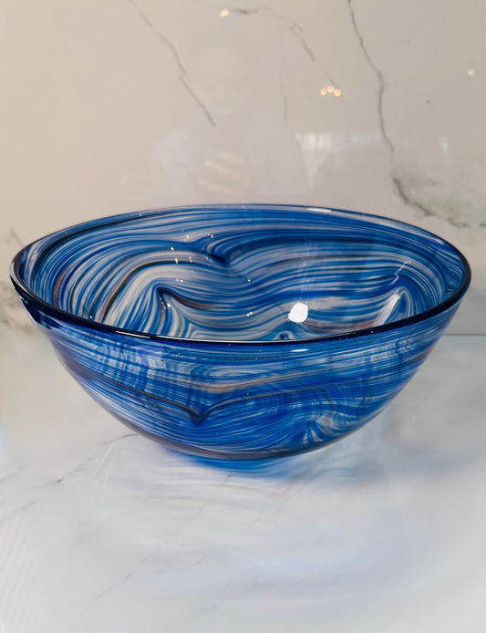 Blue Delphine Glass Bowl