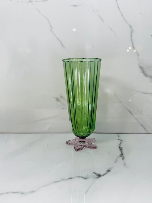 Green & Pink Champagne Glass
