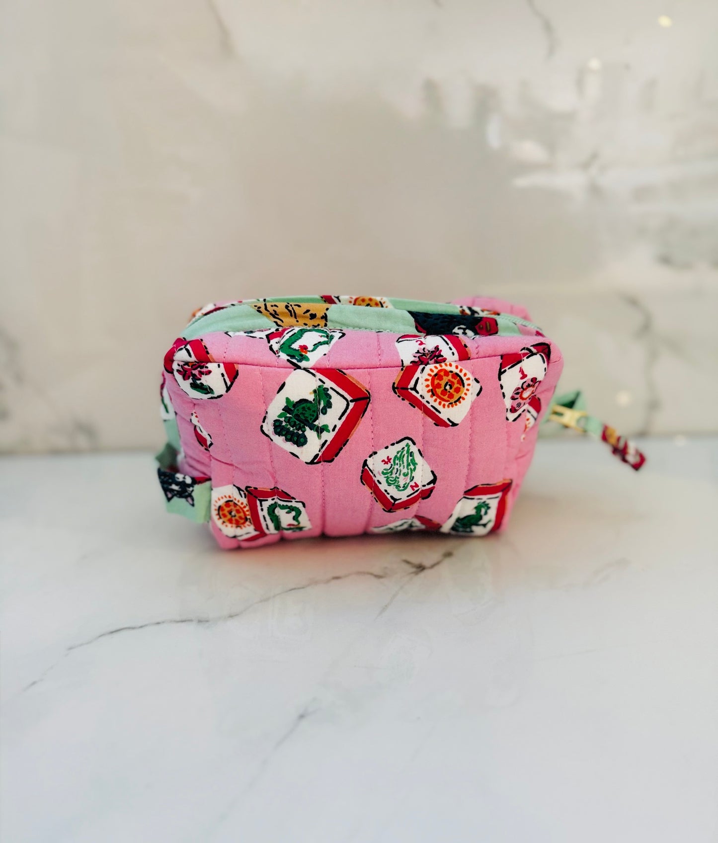 Pink Mahjong Cosmetic Case
