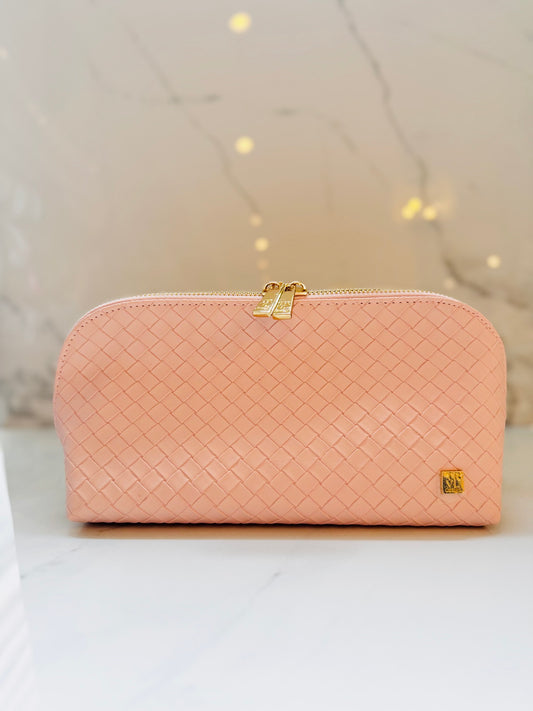 Large Woven Shell Cosmetic Bag