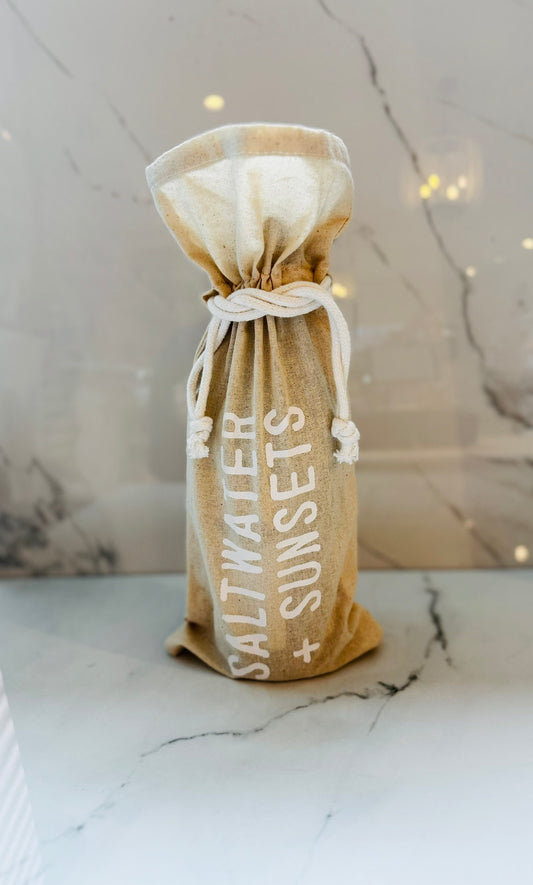Saltwater + Sunsets Wine Bag